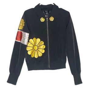 Hot Topic Suicide Squad Katana Jacket Bomber Black Zip Up JR Small Harley Quin